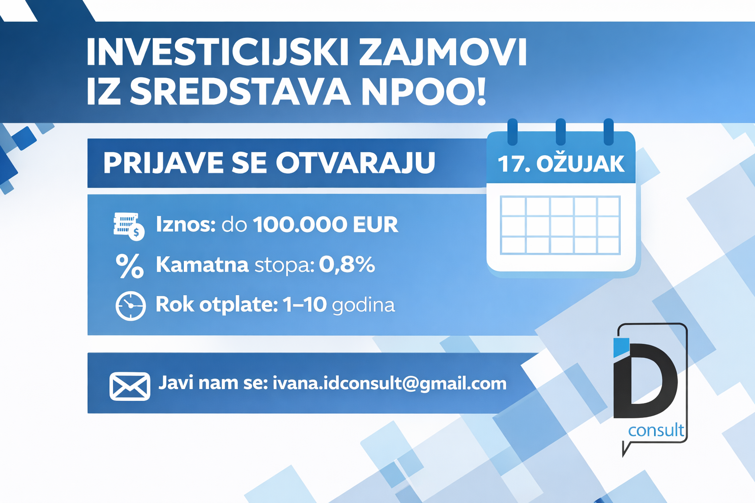 HAMAG investicijski zajmovi iz sredstava NPOO!